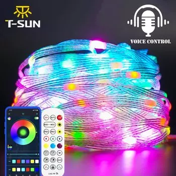 T-SUNRISE светодиодная гирлянда 5М/10М/15М/20М/40М RGB
