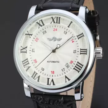 T-WINNER брендовые водонепроницаемые часы мужские светящиеся автоматический календарь чехол из нержавеющей стали часы классические повседневные наручные часы с кожаным ремешком