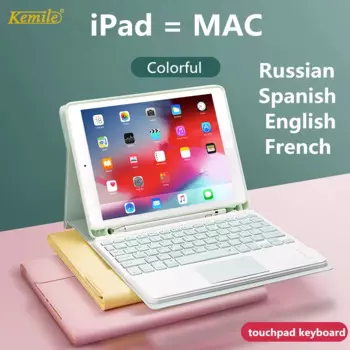 Тачпад Клавиатура Чехол для iPad Pro 11 2020 Air 3 10,5 7th 10,2 2019 воздуха 9,7 2018 Cover W Карандаш держатель принципиально сенсорная клавиатура