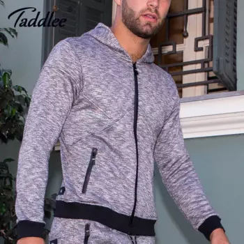 Taddlee брендовые толстовки Мужская куртка на молнии Спортивная одежда Свитшот оверсайз с длинным рукавом мужская футболка хлопковая стрейч тренировочная