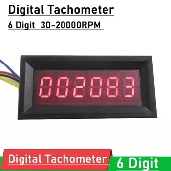 Тахометр цифровой 6-значный, 30-20000 ОБ/мин, 12 В