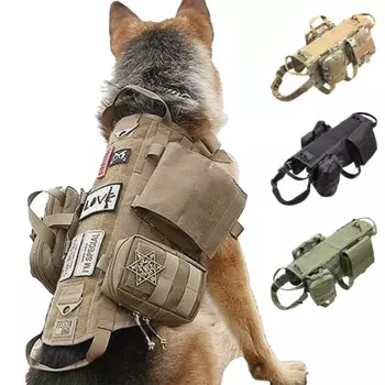 Тактическая подвязка для собак с карманами, жилет K9, удобная Регулируемая камуфляжная подвязка для уличных тренировок