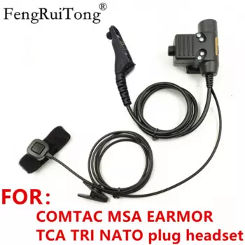 Тактическая U94 PTT для COMTAC MSA EARMOR TCA TRI NATO plug гарнитура для Motorola APX6000 XPR6300 DP4800 MTP6550 P8200 P8268 радио