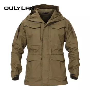 Тактическая ветровка, мужская куртка M65, износостойкая уличная водонепроницаемая ветровка, куртки с капюшоном, мужской походный штурмовой костюм