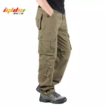 Тактические Брюки мужские армейские камуфляжные хлопковые длинные брюки с большим карманом на молнии в Военном Стиле камуфляжные мужские брюки-карго