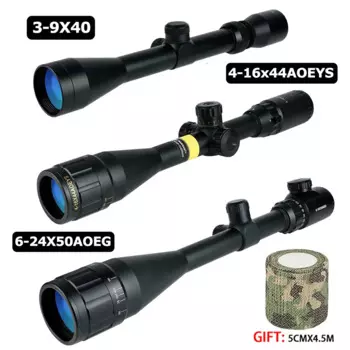 Тактический прицел 3-9x40 4-16X44AOEG 6-24X50E, оптический прицел для охоты и стрельбы, регулируемый рефлекторный прицел для крепления на рейку 11 мм/20 мм