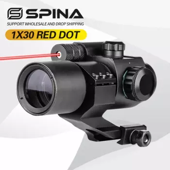 Тактический прицел для винтовки 1x30Red Dot, охотничьи прицелы с красным/зеленым лазером, наружный прицел для Пикатинни 20 мм