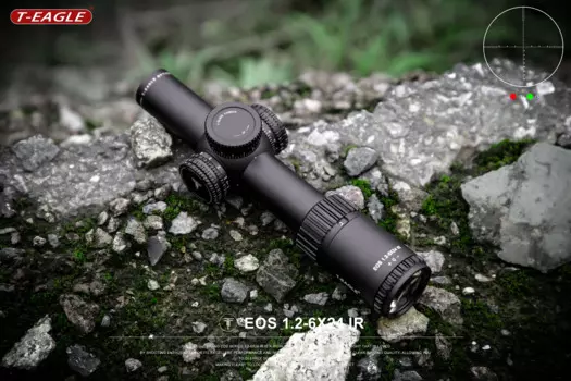 Тактический прицел T-EAGLE EO 1,2-6X24 с ИК-замком 1/4MOA, красный, зеленый, с подсветкой для охоты, компактный водонепроницаемый прицел glock
