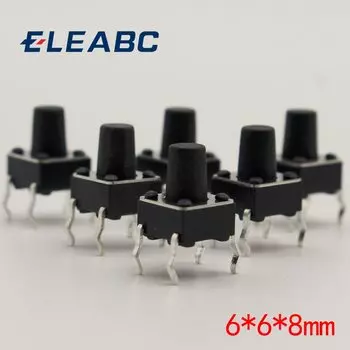 Тактильный тактовый микропереключатель G93, микро переключатель с прямым самосбросом, 50 шт./лот, 6x6x8 мм, 4 контакта, DIP Top Copper