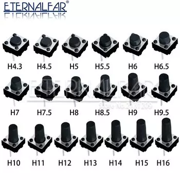 Тактовая кнопка ETERNALFAR 12В пластиковая 4PIN DIP2 SMD4 DIP4