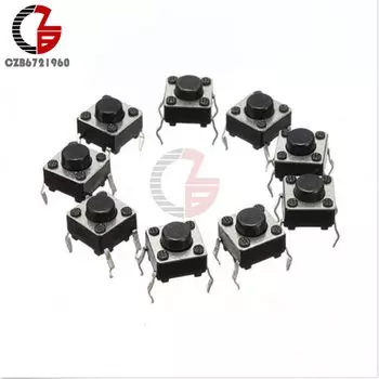 Тактовый кнопочный переключатель 6x6x4,3 мм, 4 контакта, 20 шт.