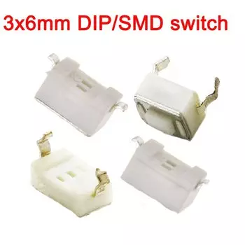 Тактовый мини-переключатель DIP, SMD, 2P, 3x6 мм, 50 шт.