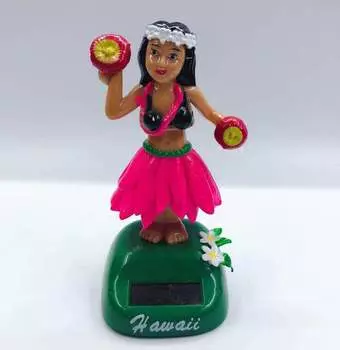 Танцующая игрушка Hula на солнечной батарее для гавайской девочки, танцующая игрушка, украшение для приборной панели автомобиля с вибрирующей головкой, игрушки, украшения для салона автомобиля, украшения