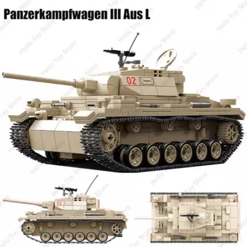 Танк оружие Второй мировой войны Panzerkampfwagen III Ausf L Германия Военный танк строительные блоки армейская модель модели игрушки Кирпичи подарок для мальчика