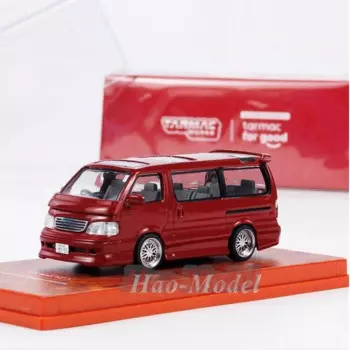 Tarmac Works 1/64 для Toyota Hiace Wagon, модель автомобиля из сплава, имитация автомобиля, игрушки для мальчиков, подарки на день рождения, хобби, демонстрационные украшения, красный