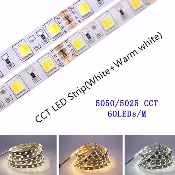Taslauk двуцветная светодиодная лента 5м CW+WW 60LED/m
