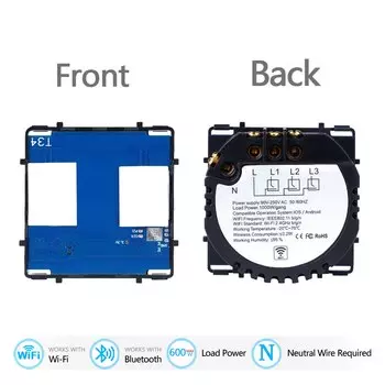 TAWOIA ЕС основание Wi-Fi сенсорный выключатель функция 1/2/3/4 Gang AC 90-250V APP управляемая настенная стандартная Выключатель без панели 600W/gang