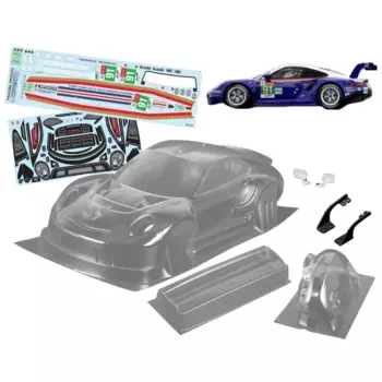 TC321 1/10 Porsch 911 RSR прозрачный корпус + хвостовое крыло/чашка лампы/цветные наклейки для радиоуправляемых дрейфующих автомобилей игрушки Tamiya TT01/02 Kyosho Hsp
