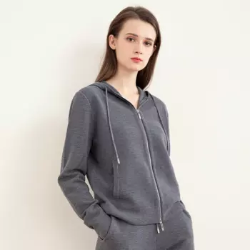 TC-191 60 шт. свитер из 100% мериносовой шерсти для женщин Женский шерстяной кардиган с капюшоном