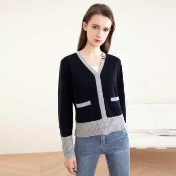 TC-196 100% кашемир, высококачественный женский вязаный кашемировый кардиган