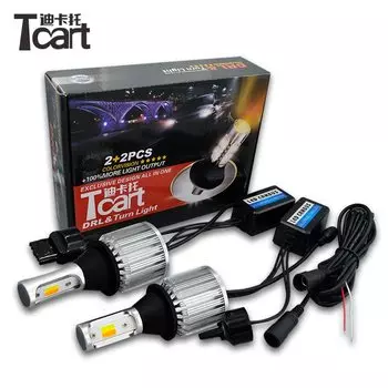 Tcart T20 7440 Wy21W LED для Mitsubishi Pajero 4 DRL Дневной ходовой светильник и Передние поворотники светильник