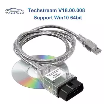 Techstream TIS V18.00.008 MINI VCI J2534 для Toyota MINIVCI OBD2 OBD FT232RL диагностический кабель автоматический сканер для автомобиля до 2023 года