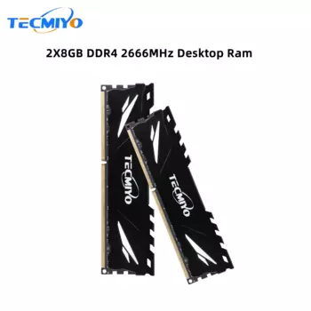 TECMIYO 2X8GB DDR4 2666 PC4 21300U Udimm настольная игровая Память RAM с радиатором для материнской платы-черный
