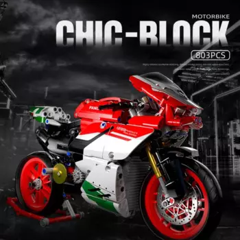 Техническая имитация итальянского двигателя 1299 Panigale 2015 мотоцикл Moc строительные блоки модели кирпичей Коллекция игрушек для мальчиков подарок