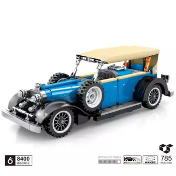 Технический классический винтажный автомобиль, строительный блок American Lincoln Kb V12, модель, тянущаяся машина, игрушечный кирпич, коллекция для мальчиков, подарки