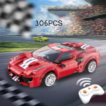 Технический конский Супер спортивный автомобиль, строительный блок 488 Supercar App, Радиоуправляемый гоночный Радиоуправляемый кирпич 2,4 ГГц, игрушечный автомобиль с дистанционным управлением