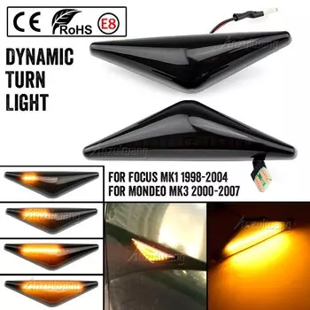 Текущий боковой повторитель, светодиодный динамический боковой габаритный указатель поворота, индикатор, мигалка, лампа для Ford MONDEO 3 MK3 FOCUS 1 MK1