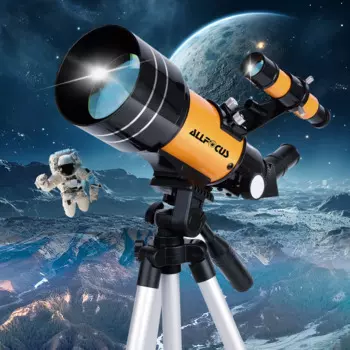 Телескоп астрономический ALLFOCUS 15-150X, портативный переносной рефрактор апертуры 70 мм, с адаптером для телефона и беспроводным пультом дистанционного управления