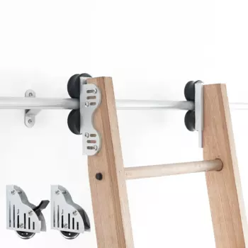 Телескопическая скользящая металлическая фурнитура DIYHD 4,88 м, нижнее колесо с тормозом, серебристое, без лестницы