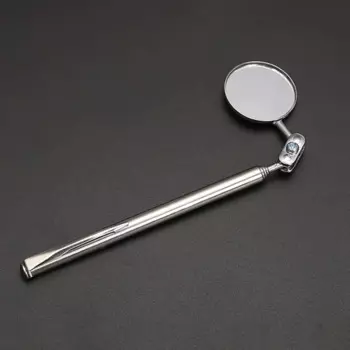 Телескопическое инспекционное зеркало, регулируемое на 360° поворотное круглое металлическое зеркало для проверки автомобиля, выдвижное механика, зеркало для автомобиля
