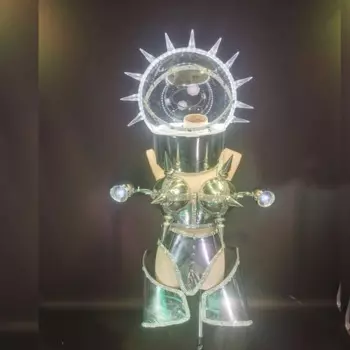 Тема костюмов будущего, светодиодсветильник для вечерние, космос, воин, ночной клуб, Женский танцевальный костюм, танцевальные костюмы