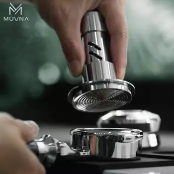 Темпер для эспрессо MUVNA V2, давление 30 фунтов, пружинный темпер для кофе, набор гравитационных адаптивных распределителей высоты из нержавеющей стали