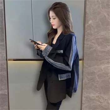 Темпераментный жареный уличный маленький костюм с длинными рукавами, новинка 2022, Женский дизайнерский Повседневный Блейзер, джинсовая куртка, нишевая куртка X
