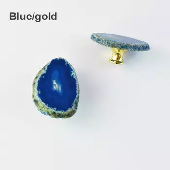 TENCHTWO Ручки для шкафов из цинкового сплава с агатом, золото