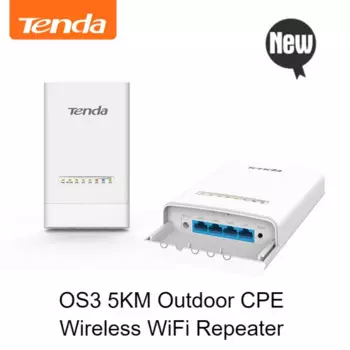 Tenda OS3 5 км 5 ГГц 867 Мбит/с адаптер Открытый CPE Беспроводной повторитель Wi-Fi Расширитель Маршрутизатор AP Точка доступа Wi-Fi Мост POE Адаптер