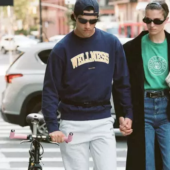 Теплая женская толстовка Sporty & Rich Wellness с буквенным принтом