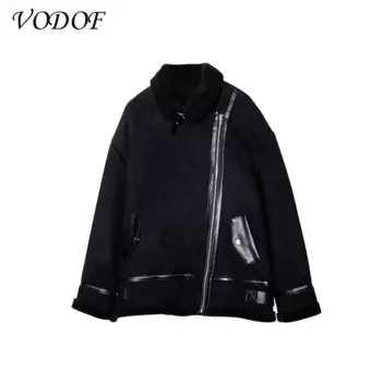 Теплая женская зимняя мотоциклетная бархатная куртка, Женская Короткая Меховая куртка с лацканами, Корейская версия, бархатная куртка плюс, куртка-бомбер 2021