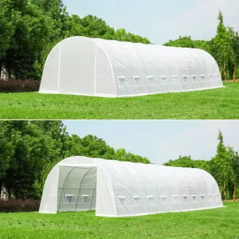 Теплица 40 x 12 x 7,5 дюймов, теплица, портативные теплицы с 2 подвижными дверцами на молнии и 20 экранными окнами