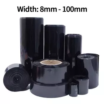 Теплоусадочная трубка ПВХ черная 8-100 мм