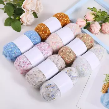 Теплые цветные точки шерстяная пряжа DIY плюшевая Радужная Нить ручной вязки свитер