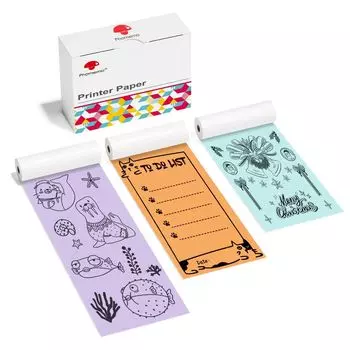 Термобумага Phomemo для принтеров M03/M03AS/M04S/M04AS, цветная, 3 рулона