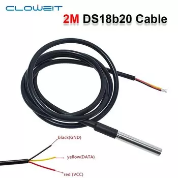 Термодатчик DS18B20 из нержавеющей стали Cloweit 1/2/3 м