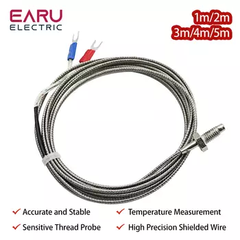 Термодатчик EARUELECTRIC M6, тип K/J/E/PT100, 0-400°C, кабель 1/2/3/4/5 м