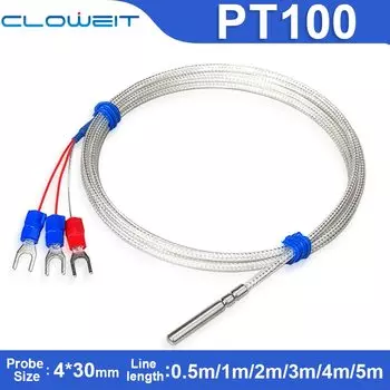 Термодатчик PT100 Cloweit нержавеющая сталь 0,5/1/2/3/4/5 м