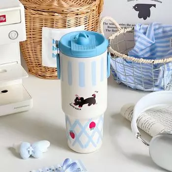 Термокружка TCJJ 900 мл розового цвета из нержавеющей стали