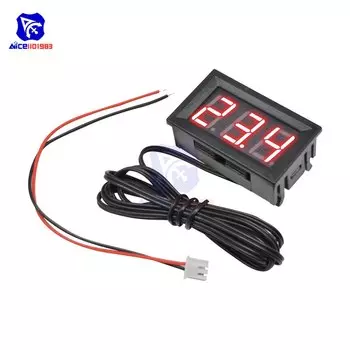 Термометр 0,56 дюйма, 5–12 В постоянного тока -50–110 Детектор измерителя температуры с датчиком температуры, светодиодный цифровой тестер, панельный датчик для автомобиля